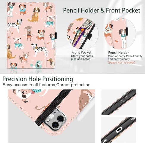 حافظة iPad Air 11 بوصة، حافظة iPad Air الجيل الخامس/الرابع، حافظة iPad Pro 11 بوصة الجيل الرابع/الثالث/الثاني/الأول، غطاء واقٍ يدور 360 درجة، حامل أقلام، خفيف الوزن، زهور سوداء in Kuwait