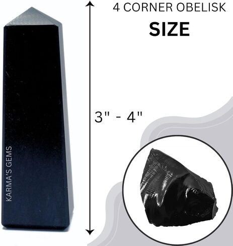 Natural Amethyst Crystal Tower - Handwork Obelisk Tower Promotes Energy & Good Health - Polished Stone Perfect for Reiki Healing - Ideal Gift for Crystal Collectors - 4 Corner (3" to 4") in Kuwait