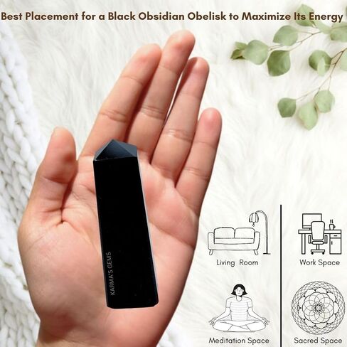 Natural Amethyst Crystal Tower - Handwork Obelisk Tower Promotes Energy & Good Health - Polished Stone Perfect for Reiki Healing - Ideal Gift for Crystal Collectors - 4 Corner (3" to 4") in Kuwait