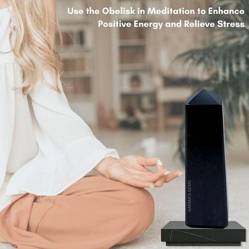 Natural Amethyst Crystal Tower - Handwork Obelisk Tower Promotes Energy & Good Health - Polished Stone Perfect for Reiki Healing - Ideal Gift for Crystal Collectors - 4 Corner (3" to 4") in Kuwait