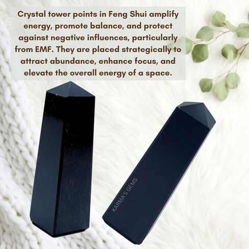 Natural Amethyst Crystal Tower - Handwork Obelisk Tower Promotes Energy & Good Health - Polished Stone Perfect for Reiki Healing - Ideal Gift for Crystal Collectors - 4 Corner (3" to 4") in Kuwait