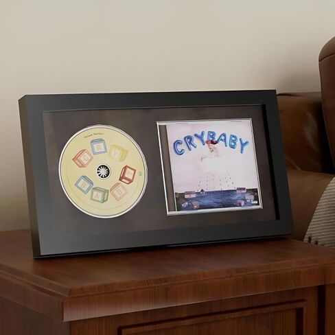 7.5"x14" CD Display Frame for CD Cases and Discs, Wooden Frame with Black Flocked Fabric, Signed CD Display Frame Case, Record Album Display Wall Mount, CD Music Frame, Home Decor in Kuwait