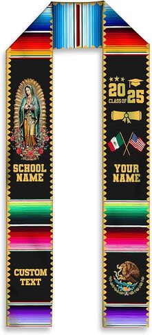 MDPrints Mexican Graduation Sash 2024, 72" Virgin of Guadalupe Graduation Stole, Class of 2024 Graduation Gift in Saudi Arabia