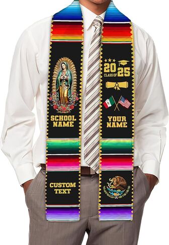 MDPrints Mexican Graduation Sash 2024, 72" Virgin of Guadalupe Graduation Stole, Class of 2024 Graduation Gift in Saudi Arabia