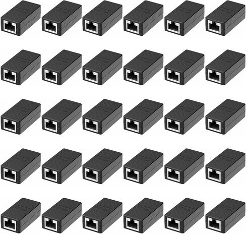 وصلة Dingsun RJ45، موسع إيثرنت، وصلة توصيل داخلية من أنثى إلى أنثى إيثرنت لمحول موسع كابل إيثرنت Cat7/ Cat6/ Cat5/ Cat5e (عبوتان، أسود) in Kuwait