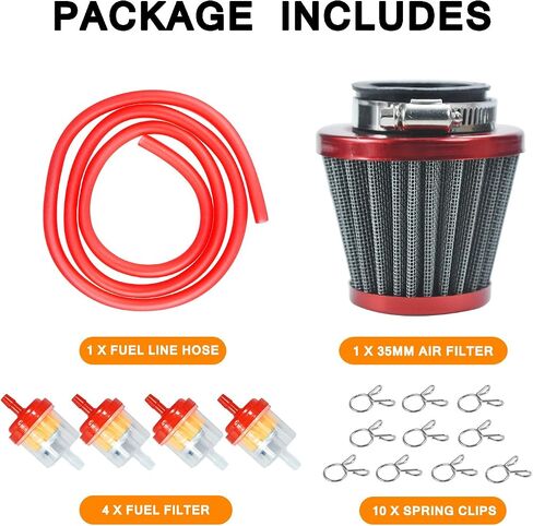 35mm Air filter Fuel Line Kit for 110cc 125cc SSR110 SSR125 TTR90 TTR110 PW80 CRF50 CRF70 XR50 XR70 KLX110 Baja DR70 Motovox MVX70 MVX110 Tao Tao DB14 Dirt Pit bike Four Wheeler Quad ATV Blue in Saudi Arabia