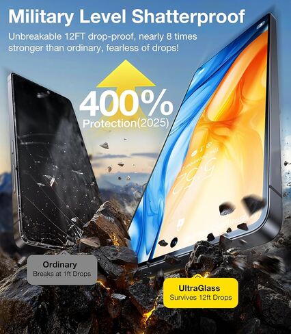 واقي شاشة UltraGlass Unbreak TOP 9H+ لهاتف Samsung Galaxy S24 Ultra [مقاوم للكسر من الدرجة العسكرية وأطول متانة] واقي شاشة S24 زجاج مقوى للغاية، عبوتين [شفاف] in Kuwait