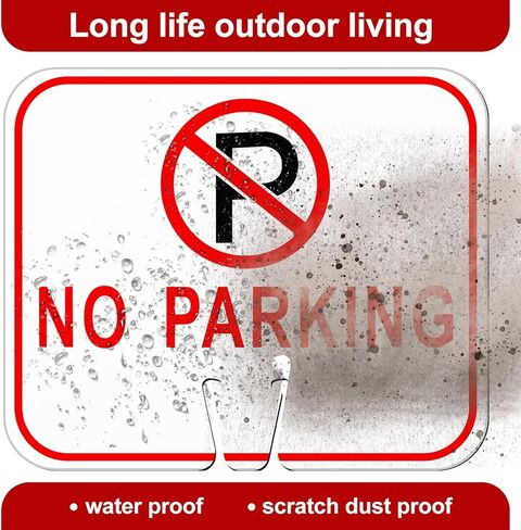 6 قطع من Geetery لا توجد علامات وقوف السيارات، علامة مخروطية المرور، 12.6 × 10.43 بوصة، علامة تحذير علوية مخروطية مرورية بلاستيكية لحاجز الطريق، بناء خارجي مقاوم للماء in Kuwait