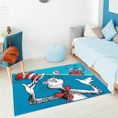 Gertmenian Kids Playroom & Game Room Carpet, The Grinch Childrens Rug, Kids Novelty Home Decor, Ideal Area Rug for Child Bedroom 54x78, Merry Grinchmas Wreath, 28601 in Saudi Arabia