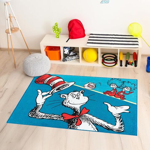 Gertmenian Kids Playroom & Game Room Carpet, The Grinch Childrens Rug, Kids Novelty Home Decor, Ideal Area Rug for Child Bedroom 54x78, Merry Grinchmas Wreath, 28601 in Saudi Arabia