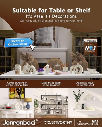 Matte Ceramic Blue Vase Set of 2 - Snuggle Hollow Navy Blue Decor for Living Room, Vases Home Decor for Coffee Table Sofa Table Entrance Shelf or Console Fireplace Mantel Decor (Matte Navy Blue) in Kuwait