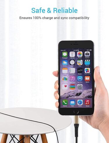 [ Apple Certified 2pack ] iPhone Charger 6ft,Lightning Cable Long 6 Foot Cord, Fast Charging Cables for Apple iPhone 12/11/11Pro/11Max/ X/XS/XR/XS Max/8/7/6/5S/SE/iPad Mini Air (Blue) in Kuwait