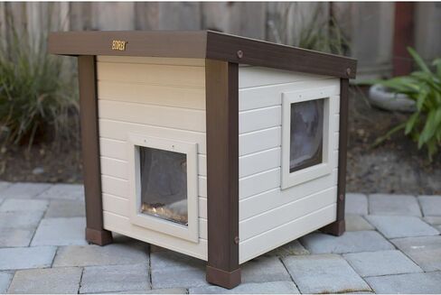 ECOFLEX Albany Extra Large Outdoor Feral Cat House for Multiple Cats with Quick & Easy Assembly, 2 Vinyl Door Flaps Included, Moisture and Odor Resistant in Saudi Arabia