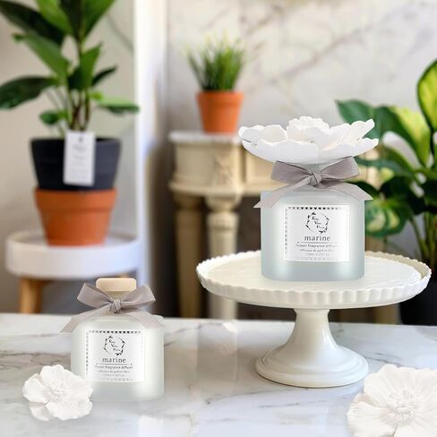 Pretty Valley Home Ceramic Diffuser Flower 120ml Gift Box - Marine Scent in Saudi Arabia