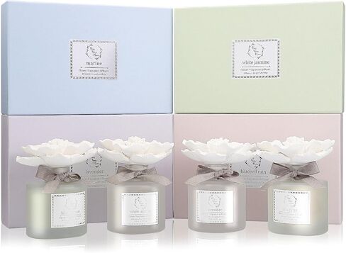 Pretty Valley Home Ceramic Diffuser Flower 120ml Gift Box - Marine Scent in Saudi Arabia