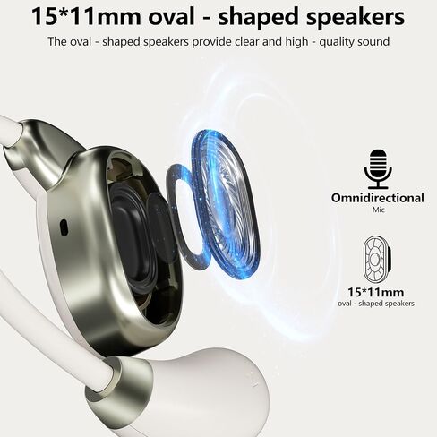 Open Ear Earbuds True Wireless Earbuds,Up to 32H Playtime,Bluetooth 5.4,Open ear headphones Ultra Comfort,Ergonomic Ear Hook,Touch Control,IPX4 Waterproof,15*11mm Oval-shaped Speakers,Over Ear Earbuds in Saudi Arabia
