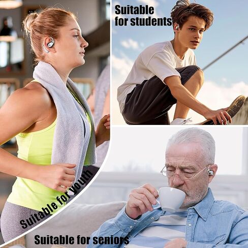 Open Ear Earbuds True Wireless Earbuds,Up to 32H Playtime,Bluetooth 5.4,Open ear headphones Ultra Comfort,Ergonomic Ear Hook,Touch Control,IPX4 Waterproof,15*11mm Oval-shaped Speakers,Over Ear Earbuds in Saudi Arabia