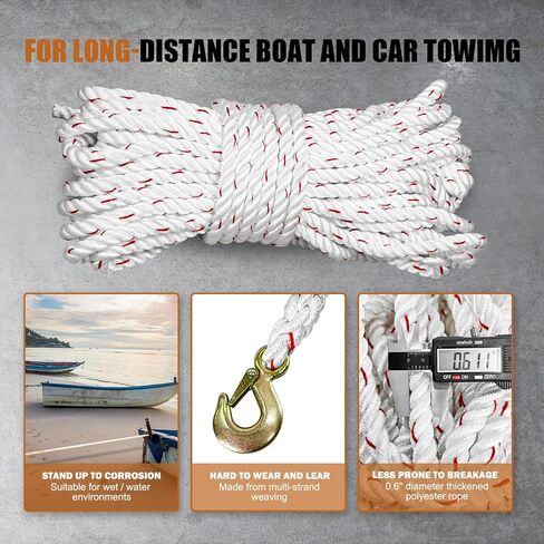 Rope Puller 3/4 Ton Capacity with 50Ft 0.6In Diameter Rope Come Along Winch 2 Hooks Rope with Single Gears for Tree Felling Moving Boats in Saudi Arabia