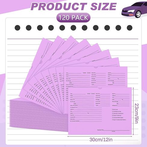 120 Pcs Vehicle Dealer Jackets for Car Sales Colored Printed Deal Envelopes Dealership Supplies File Jackets Automotive Folders for Car Dealerships, 9 x 12 Inch,32lb(Baby Blue) in Saudi Arabia