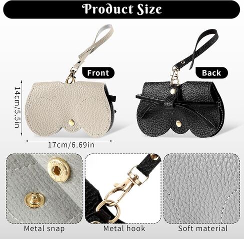 2 Pcs Soft Leather Sunglasses Bag Soft Felt Eyeglass Storage Cases Holder Portable Outdoor Travel Glasses Case Slim Sunglasses Organizer Cases with Wristlet Strap for Women Men in Saudi Arabia