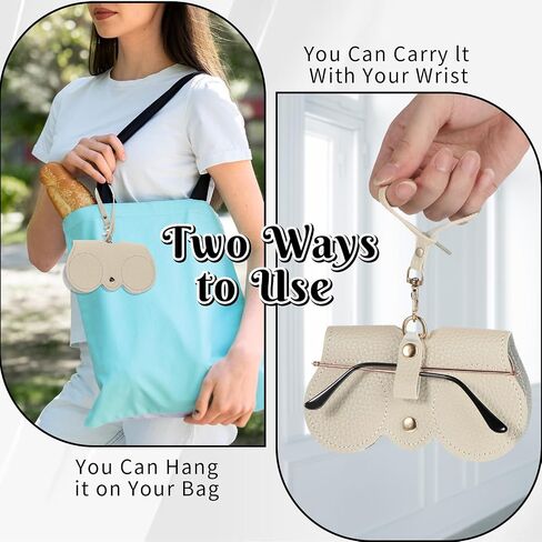 2 Pcs Soft Leather Sunglasses Bag Soft Felt Eyeglass Storage Cases Holder Portable Outdoor Travel Glasses Case Slim Sunglasses Organizer Cases with Wristlet Strap for Women Men in Saudi Arabia