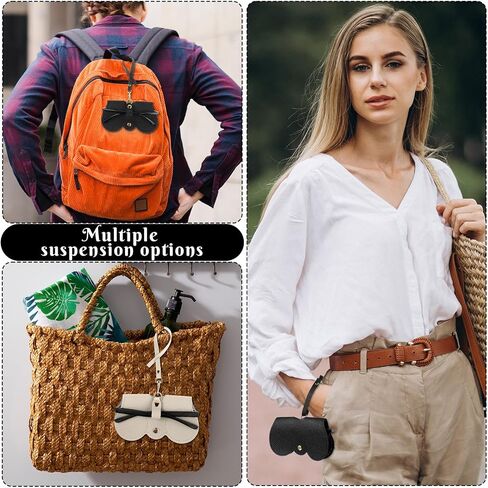 2 Pcs Soft Leather Sunglasses Bag Soft Felt Eyeglass Storage Cases Holder Portable Outdoor Travel Glasses Case Slim Sunglasses Organizer Cases with Wristlet Strap for Women Men in Saudi Arabia