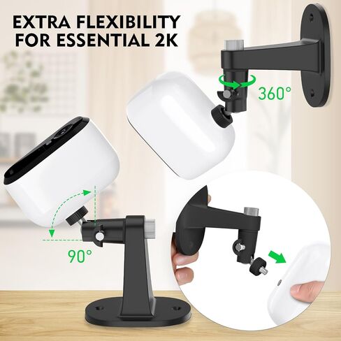 2Pack Adjustable Mount for Arlo Essential 2K Indoor/Outdoor(2nd Generation), for Arlo Pro 5S/Pro 4/Pro 3/Pro 2/Pro/Arlo Ultra2/Ultra/Arlo Essential Spotlight Camera, No-Drill Security Wall Mount in Kuwait