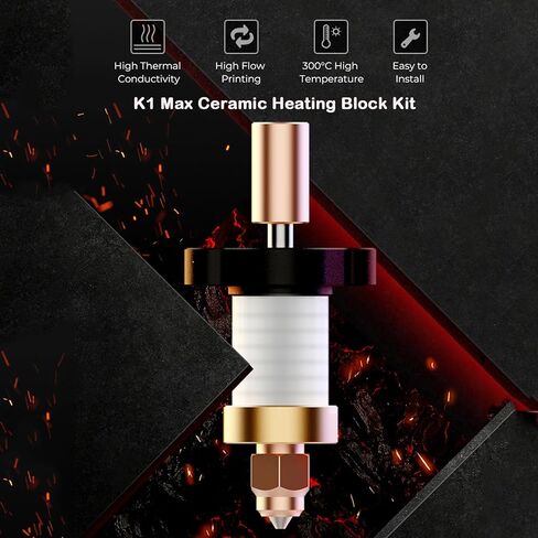 Creality Ceramic Heating Block Kit Quick-swap Nozzle Kit for K1C, 3D Printer Hot End Kit, High Temperature High Speed ​​All-Metal Print Head for K1C in Kuwait