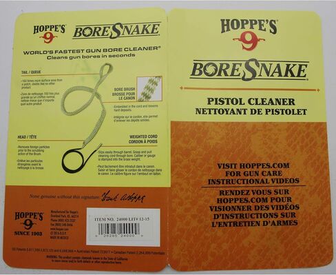 Hoppe's Boresnake .357, 9mm, .380, .38 Caliber Pistol and Revolver, Clam E/F in Kuwait