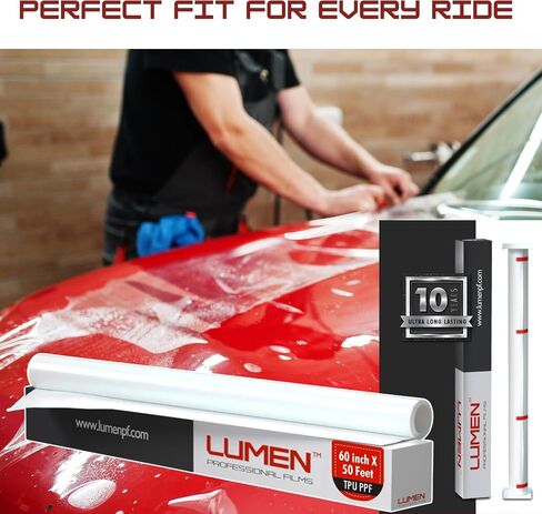 Lumen Clear Vinyl Wrap Paint Protection Film (PPF) For Cars | 60" x 50' | Top Coated Clear Vinyl Hybrid Protective Film For Cars | Scratch & Stain Resistant, Self-Healing, UV Protection, Universal Fit in Saudi Arabia