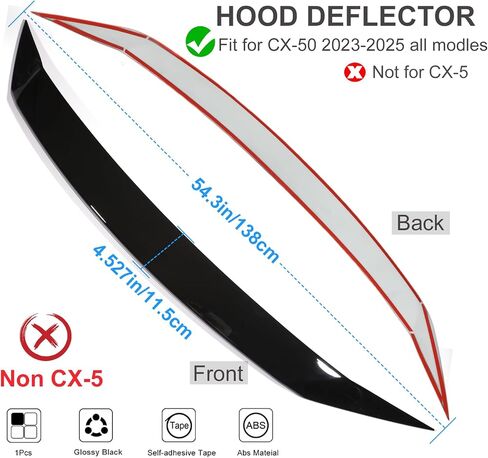 for Mazda CX50 2023 2024 Hood Air Deflector, Carbon Fiber Low Profile Front Hood Bonnet Cover Trim, Hood Protector Bug & Hood Shields, Exterior Bumper Guard Accessories for Mazda CX-50 CX 50 in Saudi Arabia