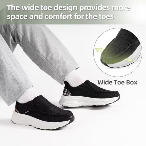 أحذية OrthoComfoot لتقويم العظام خالية من الانزلاق للنساء، أحذية مشي مريحة لتقويم العظام مع دعم قوس لالتهاب اللفافة الأخمصية، أحذية بدون كعب سميكة من القماش لتخفيف آلام القدم والكعب in Saudi Arabia