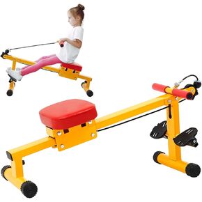 Kids Rowing Machine Fitness Exercise Equipment for Kids Indoor Waist and Back Exerciser Adjustable Kids Workout Equipment for Physical Training Beginners Children Toddler Outdoor Sports