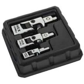 3Pc 1/4", 3/8", 1/2" Dr Chrome Magnetic Universal Joint Set