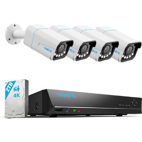 Reolink 4K 8CH Home Security Camera System, 4pcs 4K 5X Optical Zoom Wired PoE IP Cameras Outdoor, Color Night Vision, 8CH NVR with Built-in 2TB HDD, Smart AI Detection, Two-Way Audio, RLK8-811B4