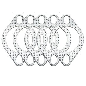 2-Bolt 2.5inch Exhaust Flange Gasket 63.5mm for Turbo Manifold Header Down/Dump Pipe Flange, High Temperature Exhaust Gasket 5 PCS