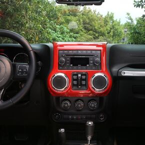 RT-TCZ for Jeep JK Center Console Dashboard Cover Trim Black for Jeep Wrangler JK JKU 2011-2017 Black Interior Accessories