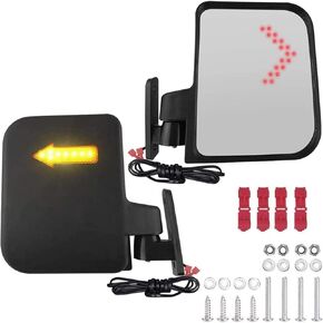 Golf Cart Mirror Universal Golf Cart Side Mirrors with Turn Signal Light Rear view Mirrors for Club Car Ezgo Yamaha Side Mirrors Golf Cart