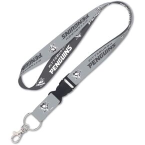 NHL Pittsburgh Penguins Lanyard 2-Tone Grey/Charcoal, 1 Inch Width, Detachable Buckle