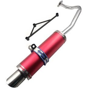 RED Exhaust System Muffler for GY6 50cc Scooters 139QMA 139QMB 4 Stroke Engine