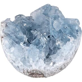 mookaitedecor Natural Celestite Crystal Geode Cluster Irregular Mineral Specimen Stone for Crystals Healing Reiki Home Decoration(10-49g)