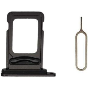 SIM Card Tray Holder Slot Replacement with Open Eject Pin for iPhone 11 (6.1 inch) (Red, Single SIM)