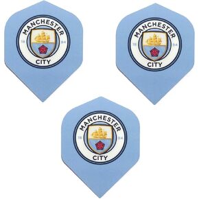 Manchester City Premier League Soccer 75 Micron Strong Dart Flights (3 Sets - 9 Flights)