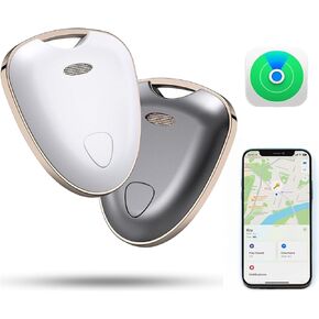 Key Finder, Item Locator, Tracker like Airtag Works with Find My(iOS only) Smart Tracker Tag, Bluetooth Luggage Tracker for Bags, Keys and Wallets, Replaceable Battery, IP67 Waterproof 2 Pack