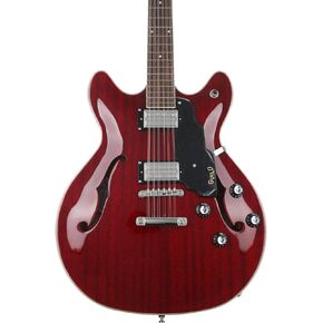 Guild Guitars Starfire I-12 Double Cutaway 12-String Semi-Hollow Body Electric Guitar, Cherry Red - Modern Thin “U“ Neck Profile for Fast, Smooth Playing, HB-2 Humbuckers with Push/Pull Coil Split