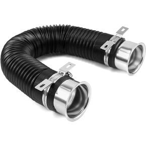 QWORK 3" Air Duct Hose, Extendable to 39-3/8", Adjustable Universal Car Cold Air Intake Inlet Pipe Flexible Flexible Duct Tube Hose Kit