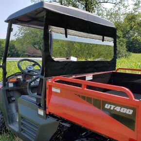 Hisun 400 UTV Rear Windshield,Back Window Dust Panel with Zipper Open for Hisun Sector 400, Coleman UT400,Massimo msu400