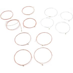 Geesatis 2 Set of 6 Acoustic Guitar Strings Replacement Steel String, E-1st, B-2nd, G-3rd, D-4th, A-5th, E-6th, Rose Red and Silver, Clear and Beautiful Tone