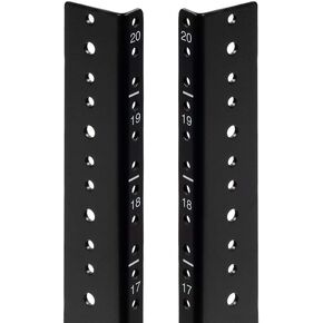 NavePoint 20U Vertical Rack Rail Pair DIY Kit with Hardware, Black