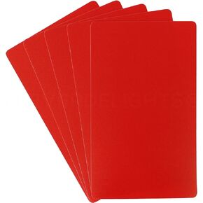 CleverDelights Red Plastic Cards - 3" x 5" - 100 Pack - Waterproof Heavy Duty 3x5 Inch Card